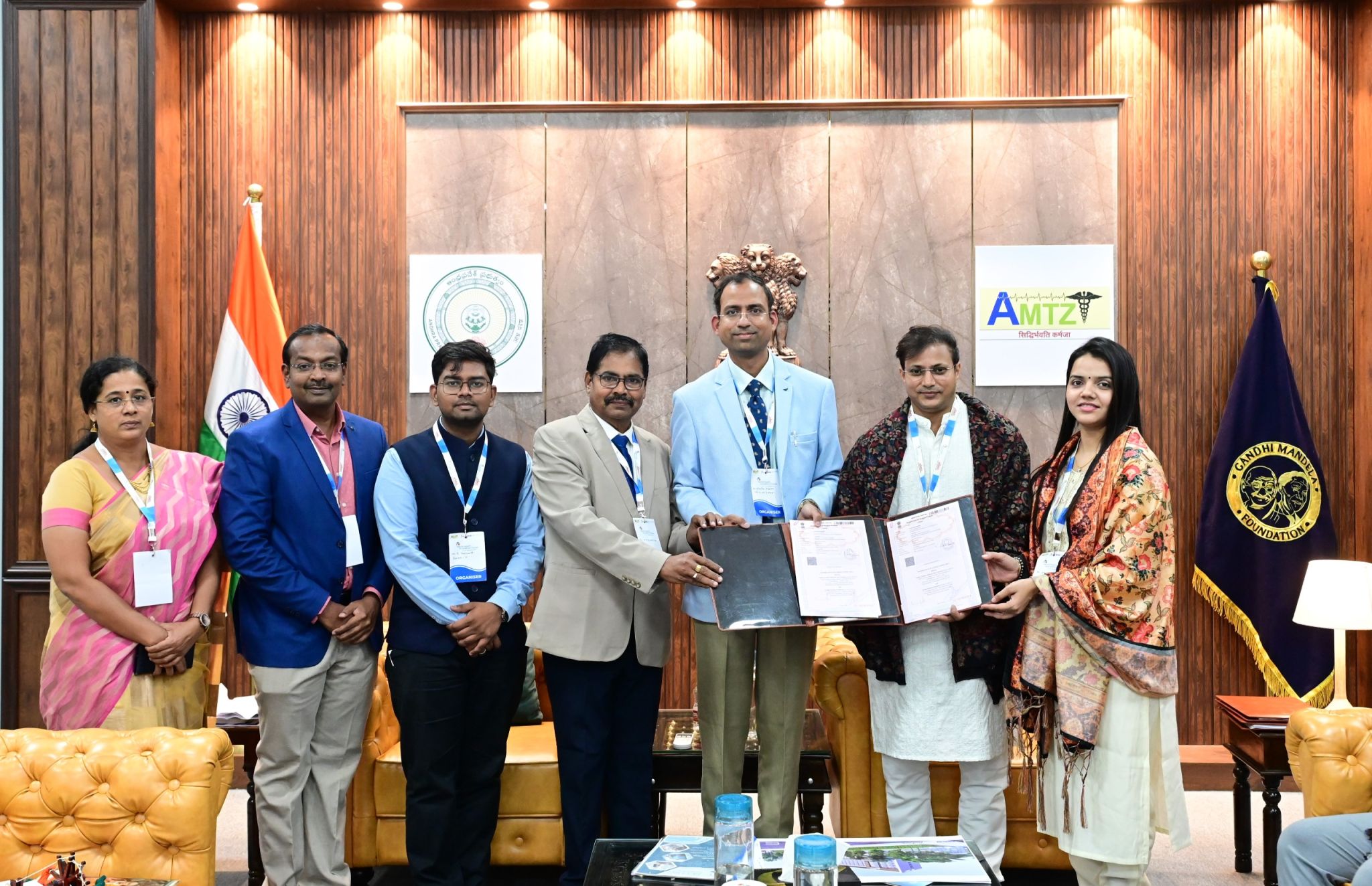 Dr. Jitendra Sharma, MD and Founder CEO of AMTZ, fosters global healthcare values with Gandhi Mandela MoU